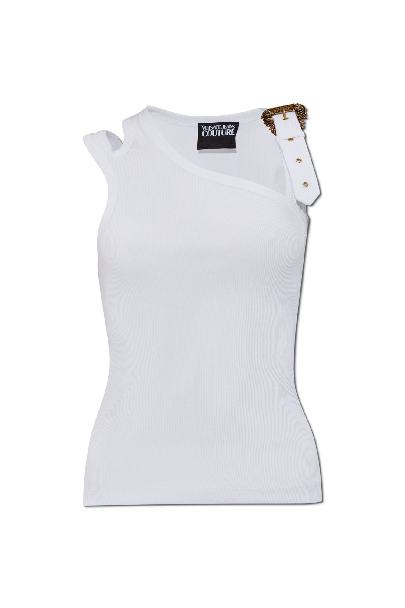 新着 top tank Ribbed Couture Jeans Versace | Clothing Women's トップス